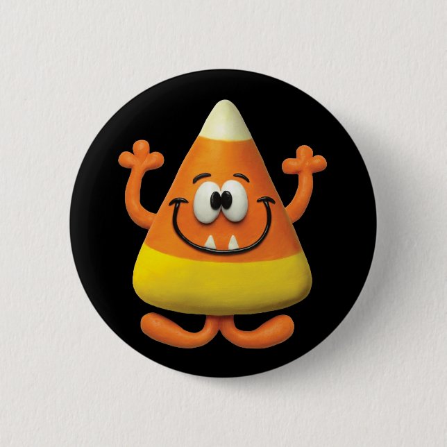 Candy Corn Monster 6 Cm Round Badge (Front)