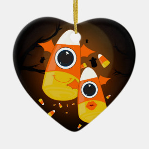 Candy Corn Monsters Ceramic Ornament