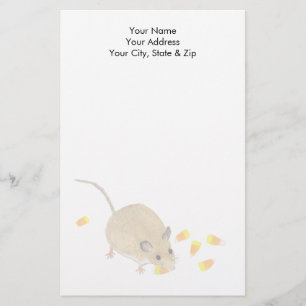 Candy Corn Mouse Stationery