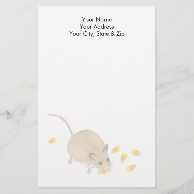 Candy Corn Mouse Stationery (Front)