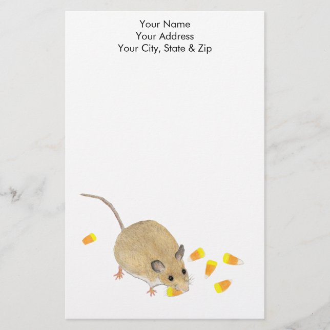 Candy Corn Mouse Stationery (Front)