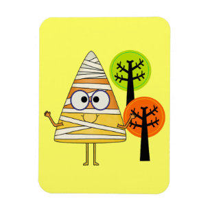 Candy Corn Mummy Halloween Magnet