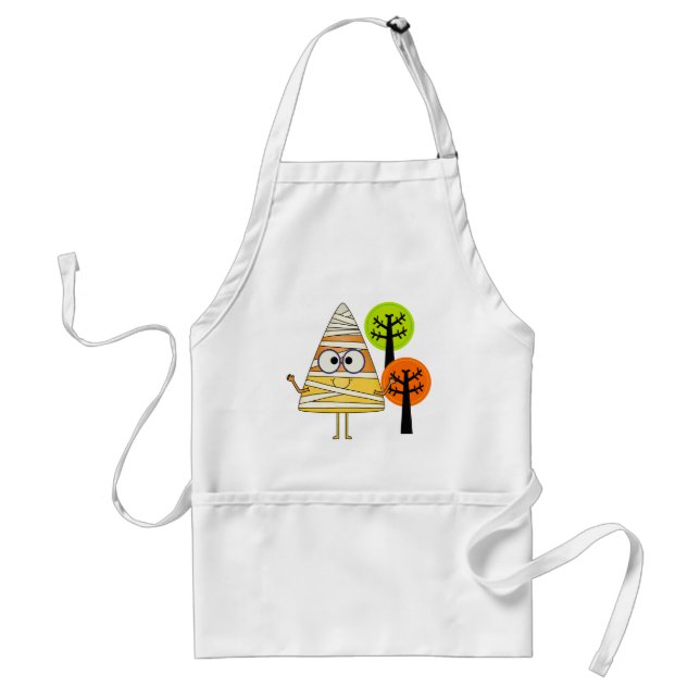 Candy Corn Mummy Halloween Standard Apron (Front)