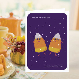 Candy Corn Pair "Counting Our Blessings" Fall  Holiday Card