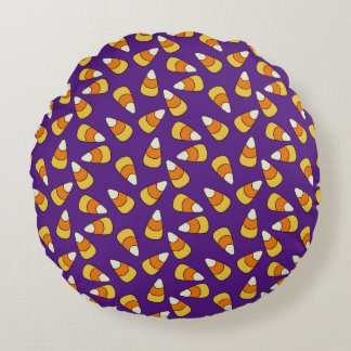 Candy Corn Pattern Round Cushion