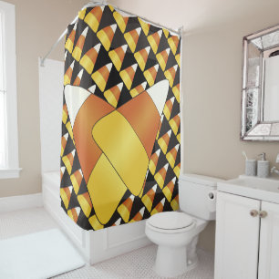 Candy Corn Pattern Shower Curtain