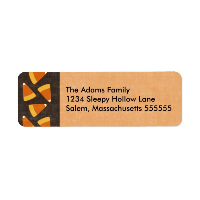 Candy Corn Personalised Halloween Address Labels (Front)