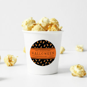 Candy Corn Personalised Halloween Party Classic Round Sticker