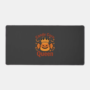 Candy Corn Queen Halloween Crown Bats_1 Desk Mat