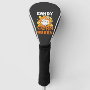 Candy Corn Queen Halloween Ghost Bats Spider Web Golf Head Cover