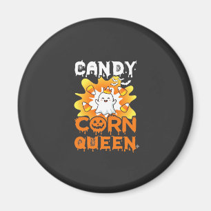 Candy Corn Queen Halloween Ghost Bats Spider Web Magnet