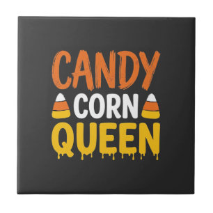 Candy Corn Queen Halloween Graphic_1 Ceramic Tile