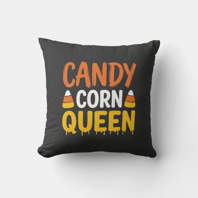 Candy Corn Queen Halloween Graphic_1 Cushion (Front)