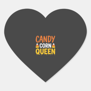 Candy Corn Queen Halloween Graphic_1 Heart Sticker