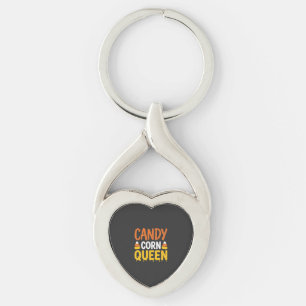 Candy Corn Queen Halloween Graphic_1 Key Ring