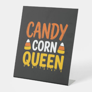 Candy Corn Queen Halloween Graphic_1 Pedestal Sign