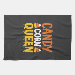 Candy Corn Queen Halloween Graphic_1 Tea Towel