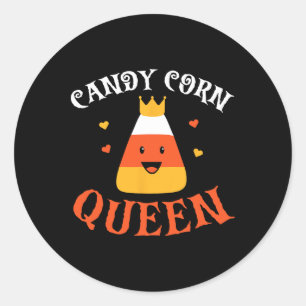 Candy Corn Queen Halloween Party Cute Costume Funn Classic Round Sticker