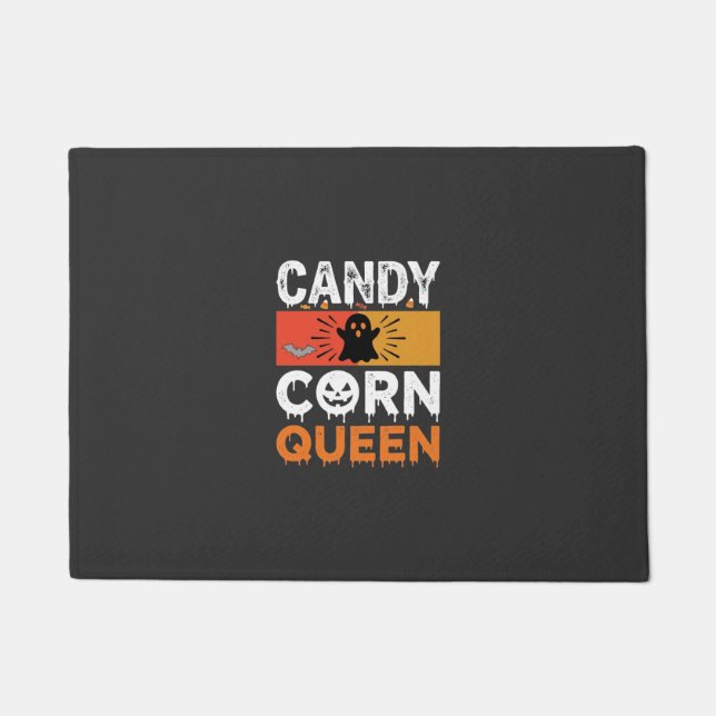 Candy Corn Queen Halloween SVG Design Doormat (Front)