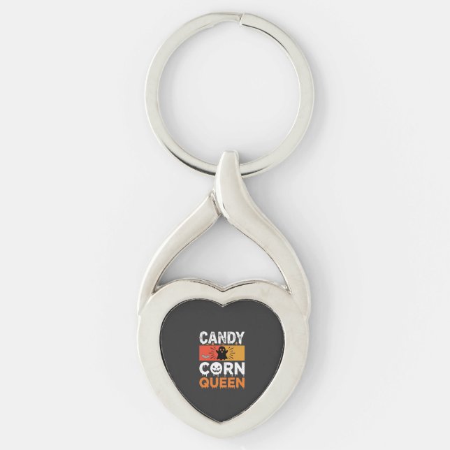 Candy Corn Queen Halloween SVG Design Key Ring (Front)