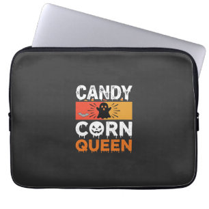 Candy Corn Queen Halloween SVG Design Laptop Sleeve