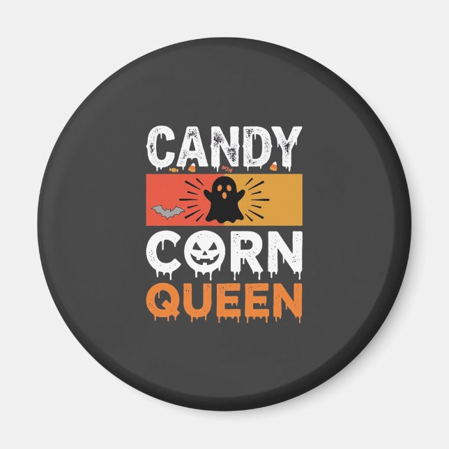 Candy Corn Queen Halloween SVG Design Magnet (Front)