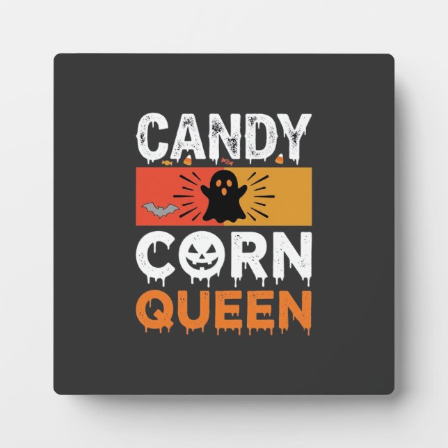 Candy Corn Queen Halloween SVG Design Plaque (Front)