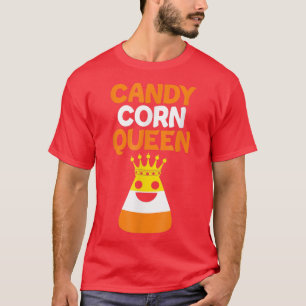 Candy Corn Queen Kawaii Crown Funny Halloween Corn T-Shirt