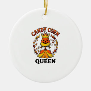 Candy Corn Queen Vintage Halloween Candy Shirt Art Ceramic Ornament