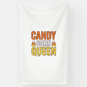Candy Corn Queen Vintage Halloween T-Shirt Design_ Banner