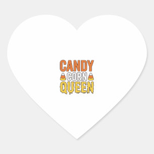 Candy Corn Queen Vintage Halloween T-Shirt Design_ Heart Sticker