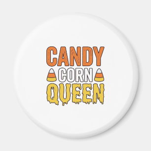Candy Corn Queen Vintage Halloween T-Shirt Design_ Magnet