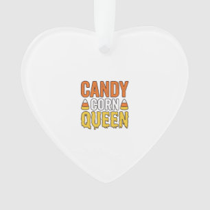 Candy Corn Queen Vintage Halloween T-Shirt Design_ Ornament