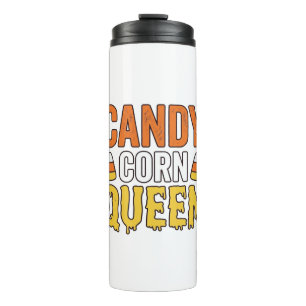 Candy Corn Queen Vintage Halloween T-Shirt Design_ Thermal Tumbler