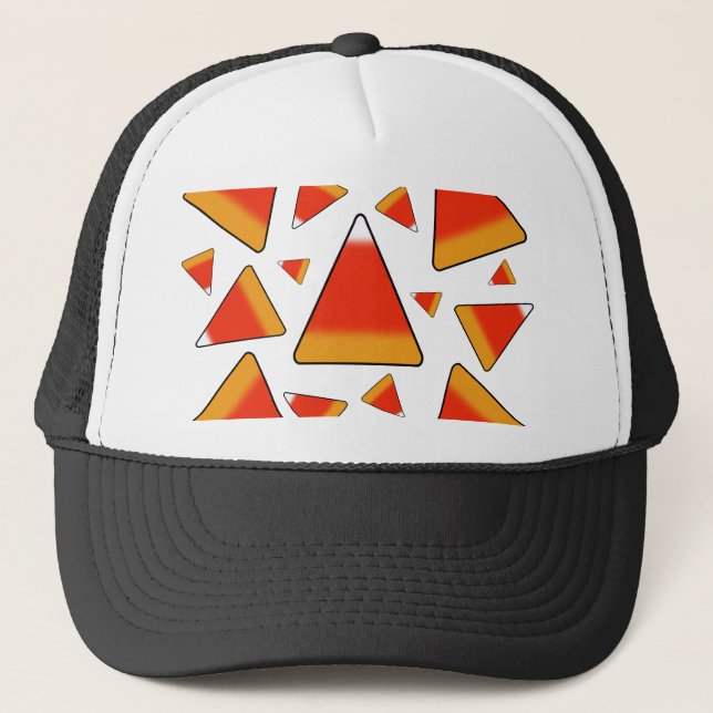 Candy Corn Red & Orange Trucker Hat (Front)