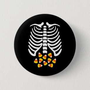 Candy Corn Skeleton Rib Cage Halloween Costume  6 Cm Round Badge