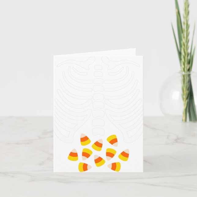Candy Corn Skeleton Rib Cage Halloween Costume  Card (Front)