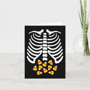 Candy Corn Skeleton Rib Cage Halloween Costume  Card