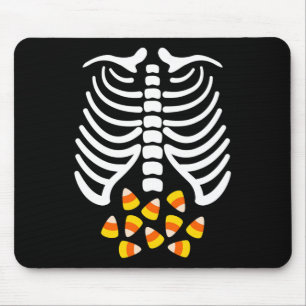 Candy Corn Skeleton Rib Cage Halloween Costume Mouse Pad
