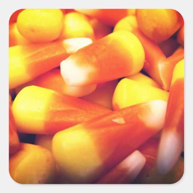 Candy Corn Square Sticker (Front)