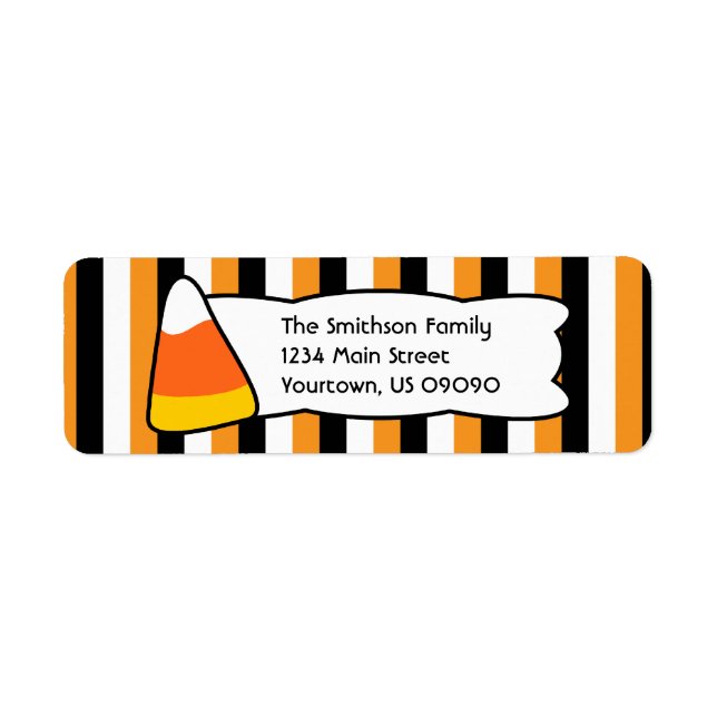 Candy Corn Stripes Return Address Labels (Front)