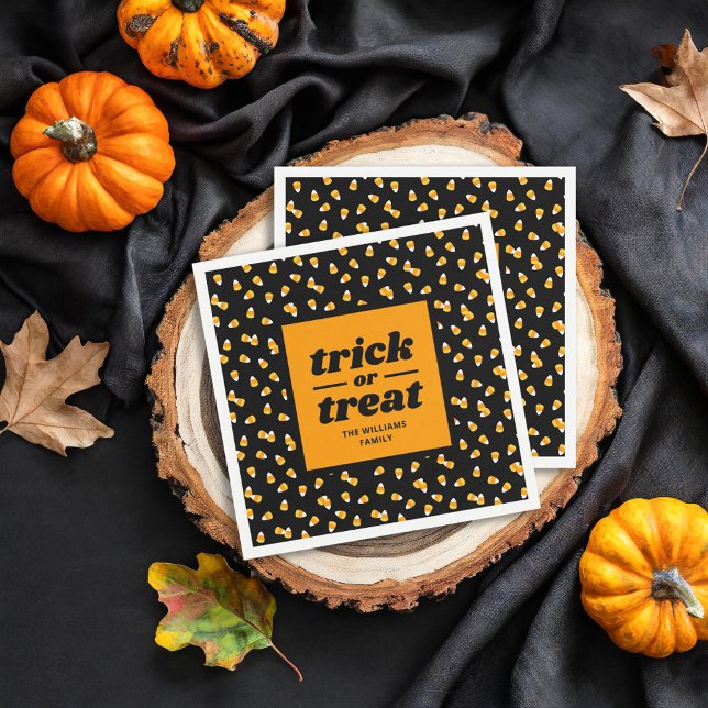 Candy Corn Trick or Treat Halloween Party Napkin (Creator Uploaded)