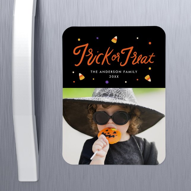 Candy Corn Trick or Treat Photo Halloween Magnet (Creator Uploaded)