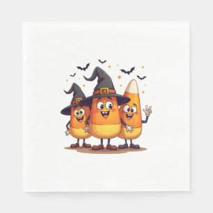 Candy Corn Trio – Funny Halloween Characters Napkin