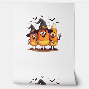 Candy Corn Trio – Funny Halloween Characters Wallpaper