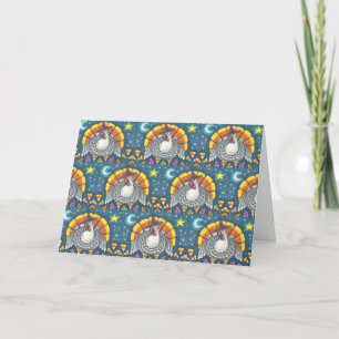 CANDY CORN TURKEY THANKSGIVING GREETING CARD Blank