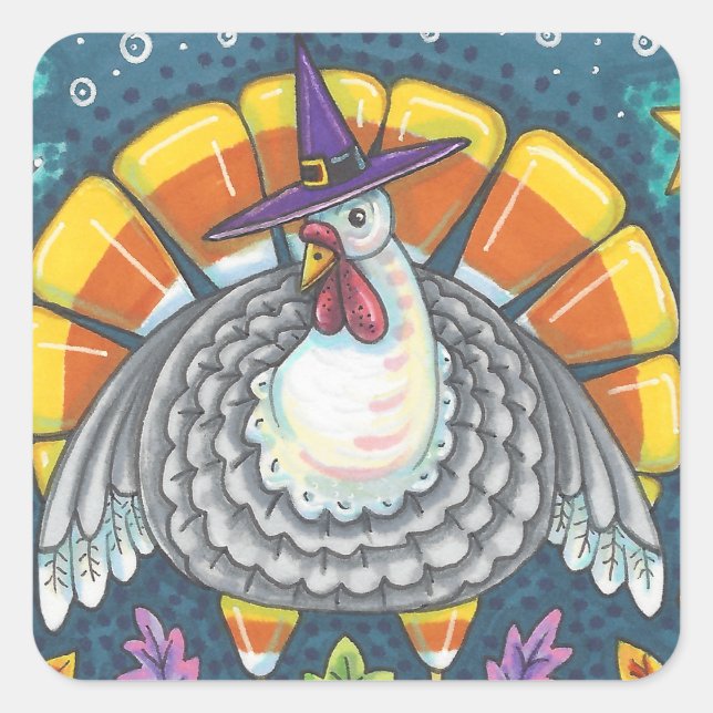 CANDY CORN TURKEY, THANKSGIVING STICKERS SHEET (Front)