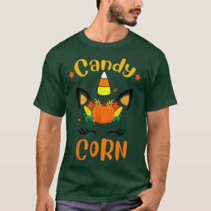 Candy Corn Unicorn Face Halloween Costumes Funny G T-Shirt