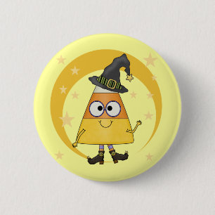 Candy Corn Witch Halloween 6 Cm Round Badge