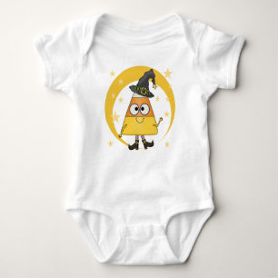 Candy Corn Witch Halloween Baby Bodysuit